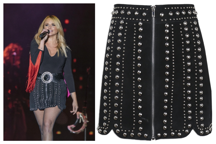 Miranda Lambert Stage-Worn Black Suede Mini-Skirt